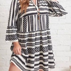 Emery rose Black and white knee length dress M